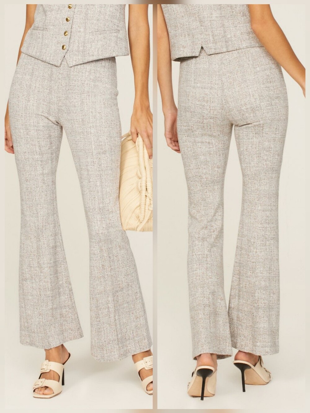 Rosetta Getty Pull On Crop Flares Pants Size S